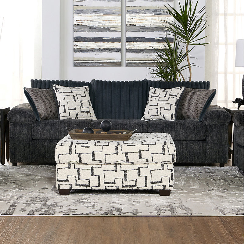 Hughes Furniture 19950S Sofa - Galactic Charcoal/Charcoal