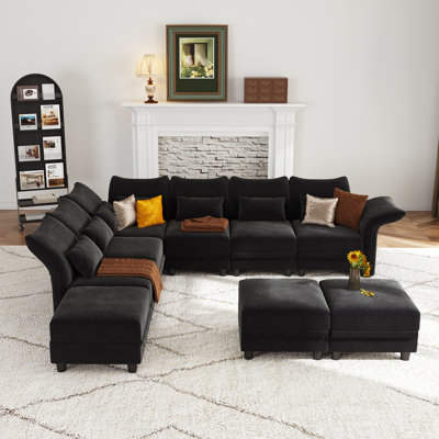 Caralina Upholstered Reclining Sectional Reversible