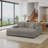 4 - Piece Upholstered Gray Chenille Modular Sectional Sofa with Throw Pillows & Removable Ottomans-87154111