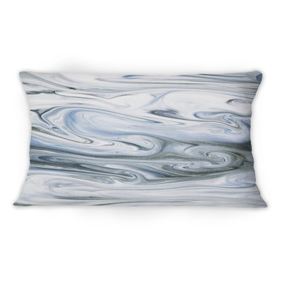 Coussin décoratif en marbre gris, blanc et bleu