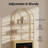 72" Arched Fireplace Bookshelf with Adjustable Shelves, Tall Media Cabinet-2123708316