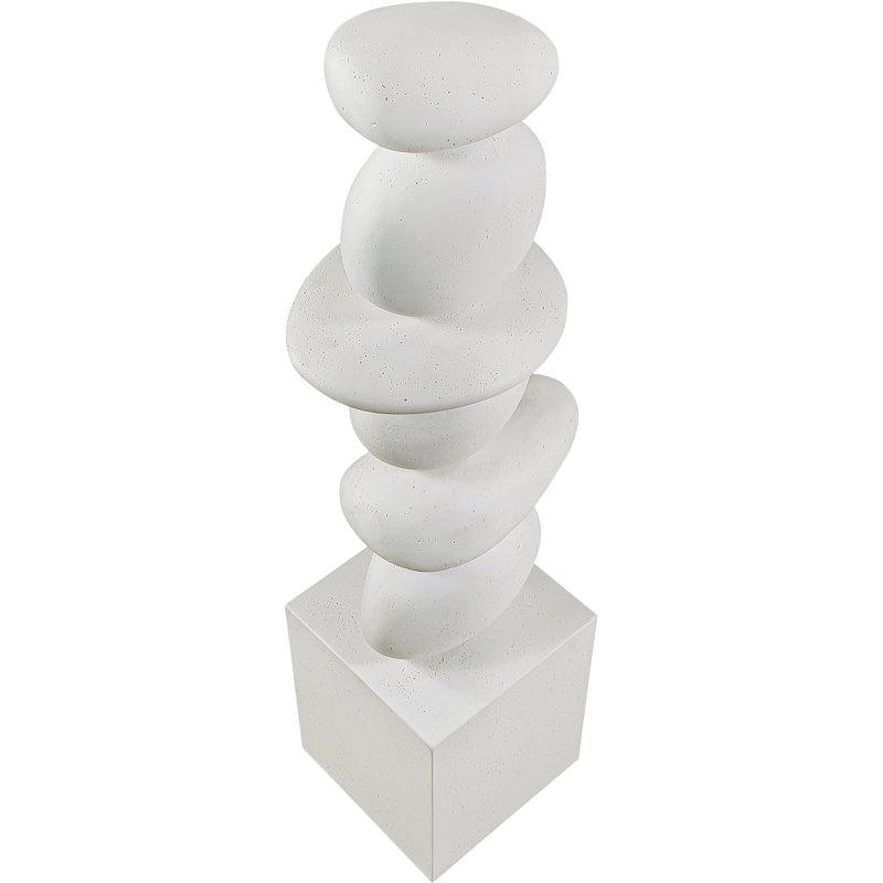 Sculpture Torix en béton crème, Crème