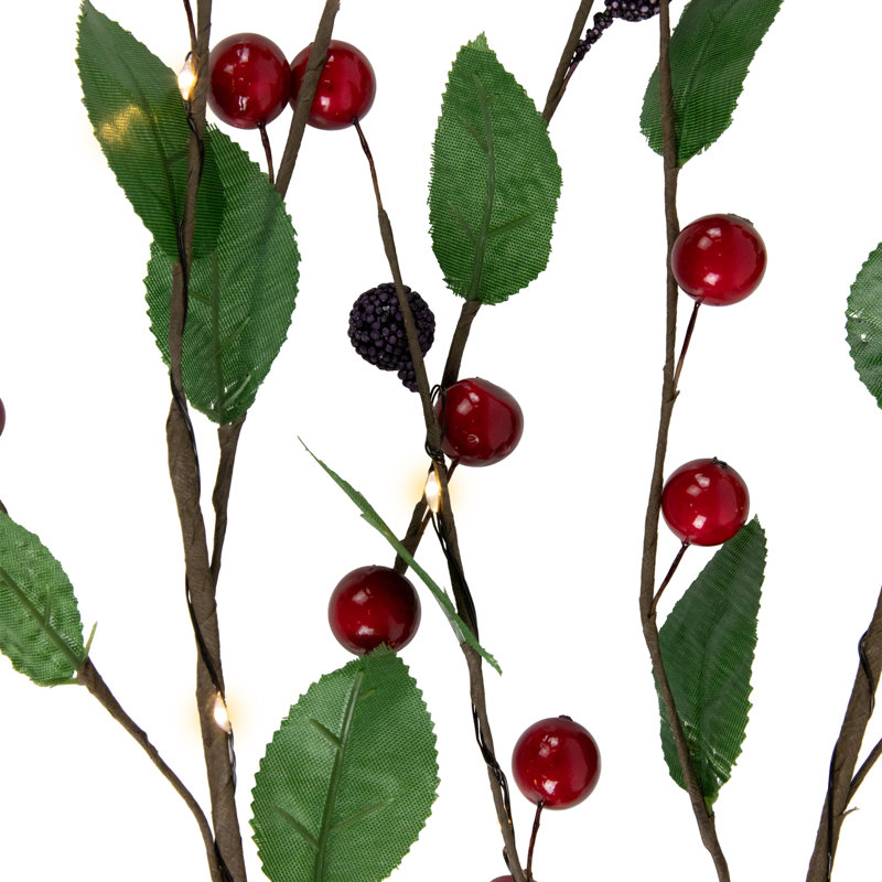 Faux Berry/Cranberry/Leaf Branch