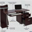 Élégant bureau d'ordinateur avec rangement, chocolat