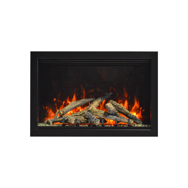 Foyer électrique Amantii TRD-30-LUMINA, compatible avec le Wi-Fi, intelligent, moteur à 3 vitesses, ensemble de bûches inclus, homologué pour l'extérieur