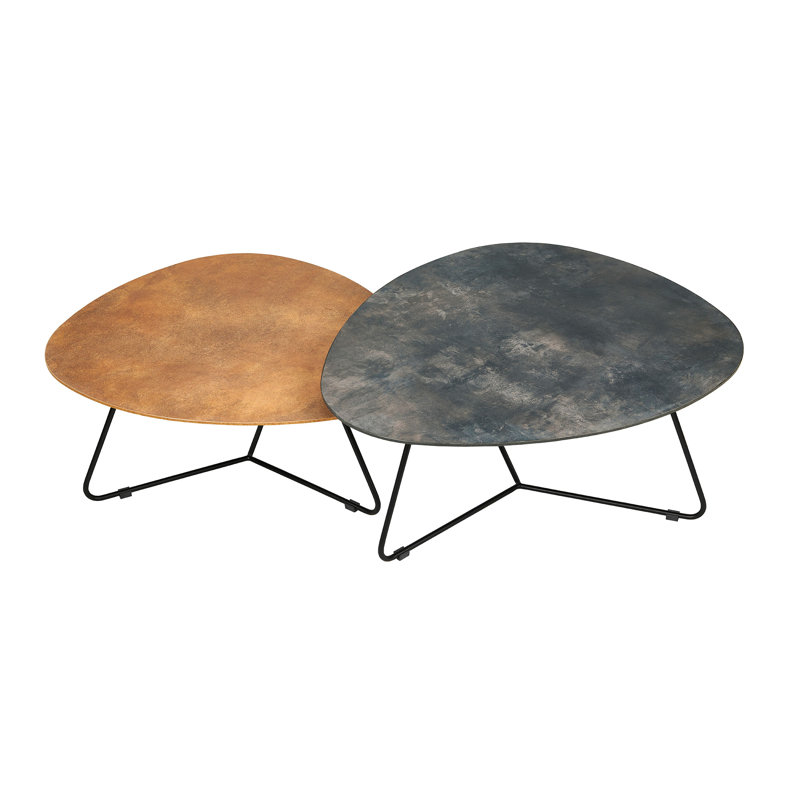 Coffee Table, slate grey & gold