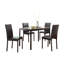 Simple Style Dining Table 1Pc Brown Faux Marble Table Top Black Metal Finish Frame Transitional Dining Furniture