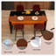 Ensemble d'îlot de cuisine 63 pouces avec éclairage à DEL et 4 tabourets de bar brun foncé - table de salle à manger en marbre noir pour espaces ouverts-1661947680-1661947687