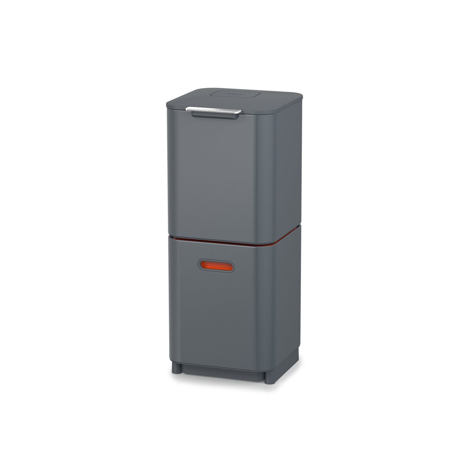 Joseph Joseph Totem Waste & Recycling Dual Kitchen Trash Can, Graphite, 10.60 US Gallons