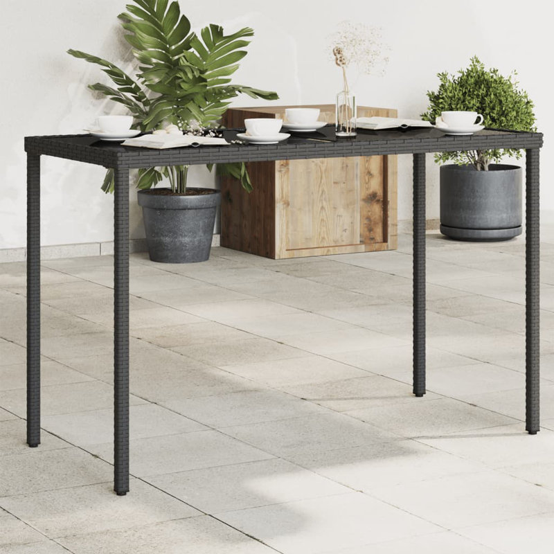 Pereno Rectangular Outdoor Dining Table , 115cm cm W 54cm cm D, Black
