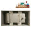 Baignoire autoportante 51 po en acrylique blanc brillant avec plateau en bambou Streamline-103682570
