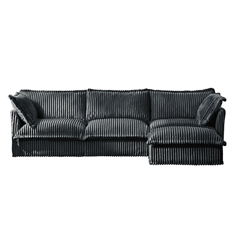 Canapé modulaire en L avec repose-pieds convertible