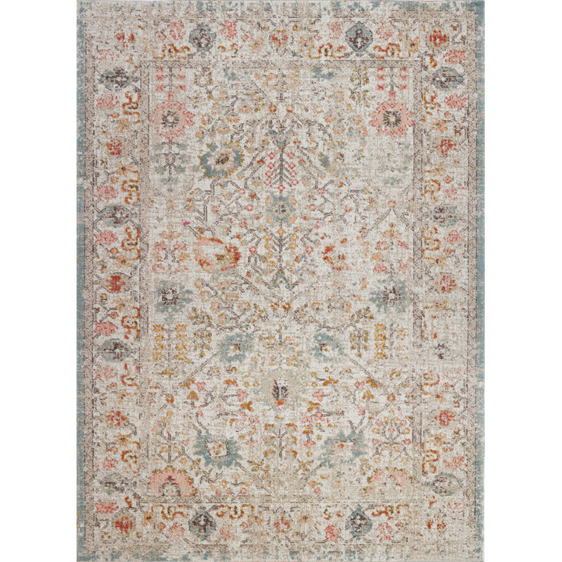 Tapis oriental beige Hamrick, Rectangle 3 pi 9 po x 5 pi 5 po