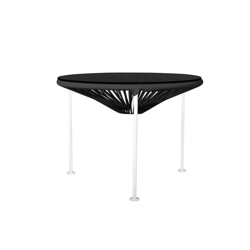 Zicatela Indoor Handmade Coffee Table, Black, White