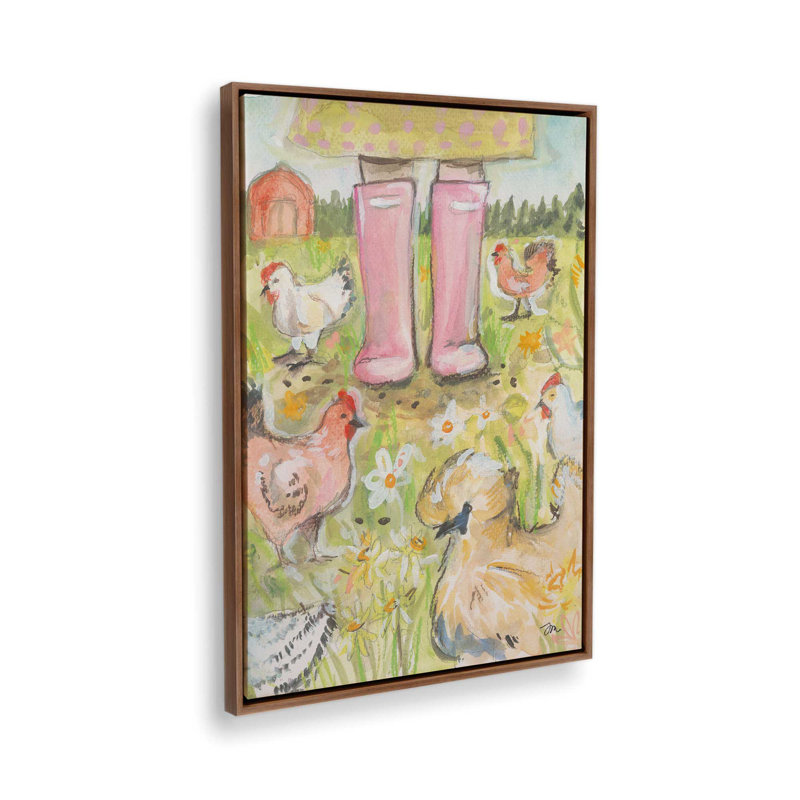 «Chicken Mama» par Jessica Mingo, reproduction d'art, 12 W x 18 H, Brown, Framed Canvas