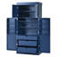 Armoire de rangement moderne de style shaker de 35 po de largeur x 17,7 po de largeur avec tablettes réglables, tablettes de porte, tiroirs et porte-bouteilles-131455138