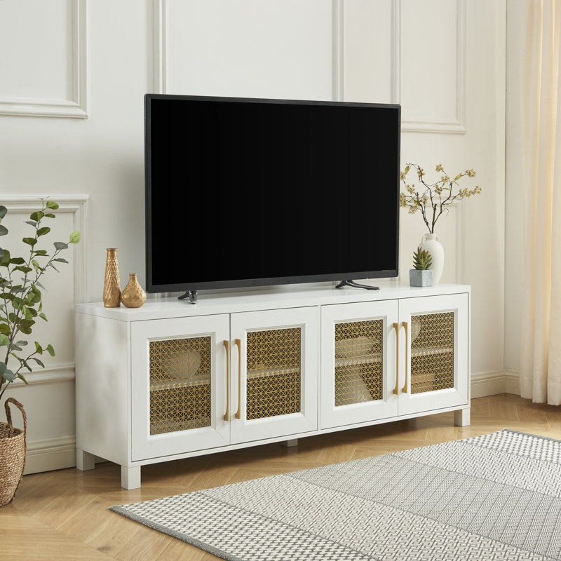 Crédence de rangement l 69,5 po Beene, Blanc