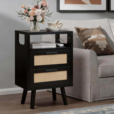 Ensemble de 2 tables de chevet avec tiroirs de rangement modernes