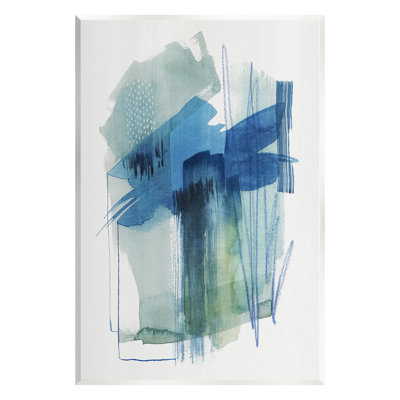 «Blue Scribbles», peinture sur bois par Grace Popp