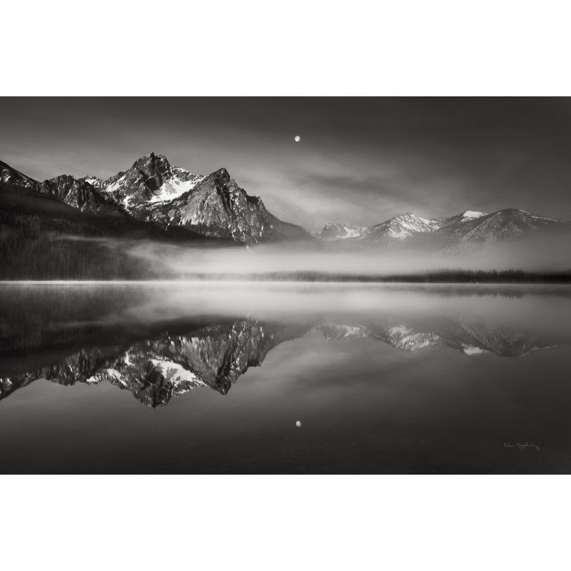 Moonset On McGown Peak by Alan Majchrowicz - No Frame Print on Canvas, 20cm H x 30cm W x 3.8cm D