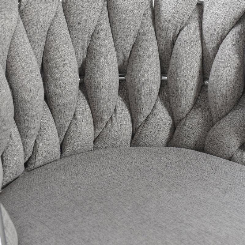 Austin Allen James - Fauteuil Abraam en tissu - Revêtement noir avec structure en or poli, Argent argent, Gris