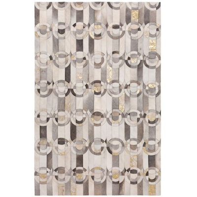 Curvo Cowhide Geometric Area Rug