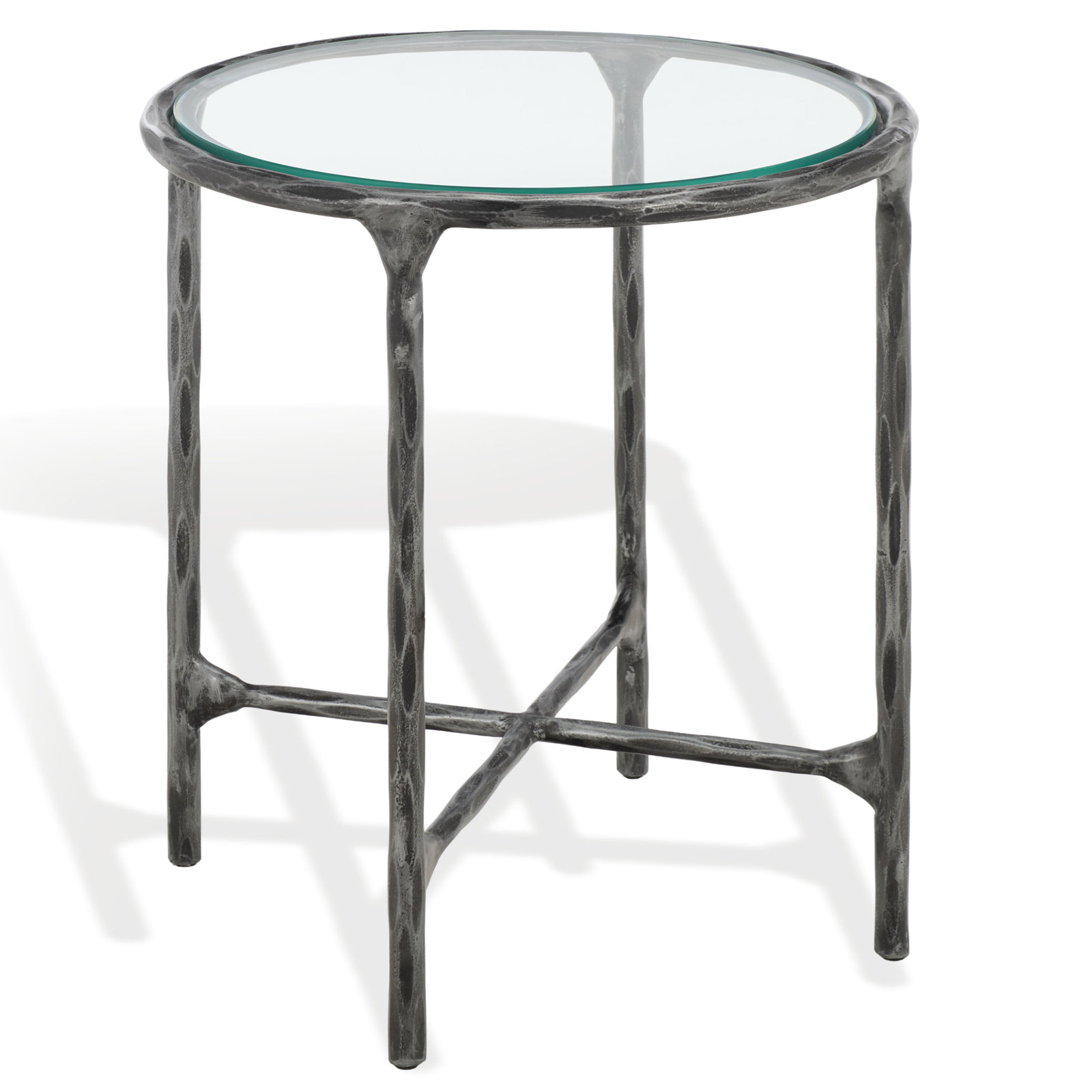 Evelynn 18" End Table, Clear, Silver