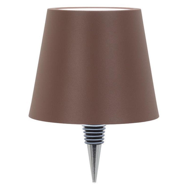 Lampe de table à abat-jour classique Abbott Trilite à DEL, éclairage sans fil rechargeable, éclairage DEL moderne écologique pour bureau ou table de chevet 15 po, brun