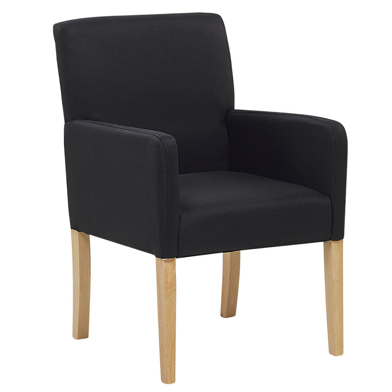 Olu 45 cm H Chenille Armchair, Black