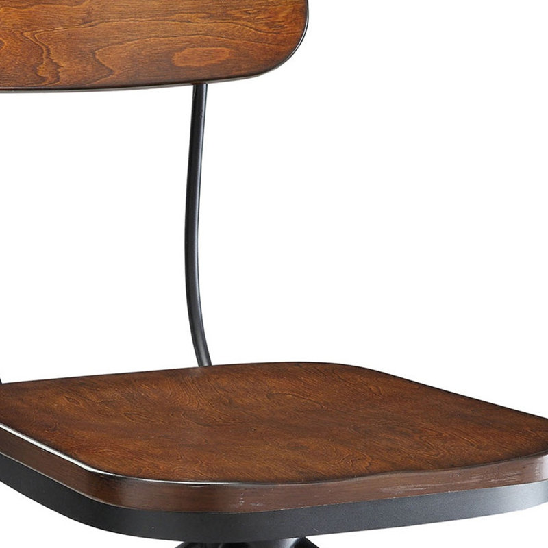 Chaise de bar 46 po à hauteur réglable et dossier bas avec repose-pieds 46 po, Brun