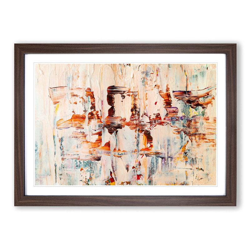 Abstract Art Painting Vol.355 by S.Johnson - Picture Frame Painting Print, 62cm H x 87cm W x 2cm D, Walnut Framed