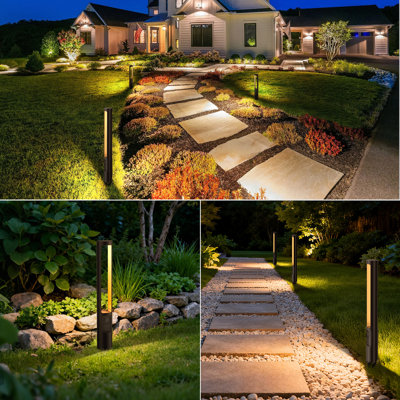 Éclairage de sentier paysager à basse tension de 5 W, blanc réglable 2200K-6500K avec amplificateur à intensité variable, éclairage extérieur IP66 imperméable pour jardin, allée, patio
