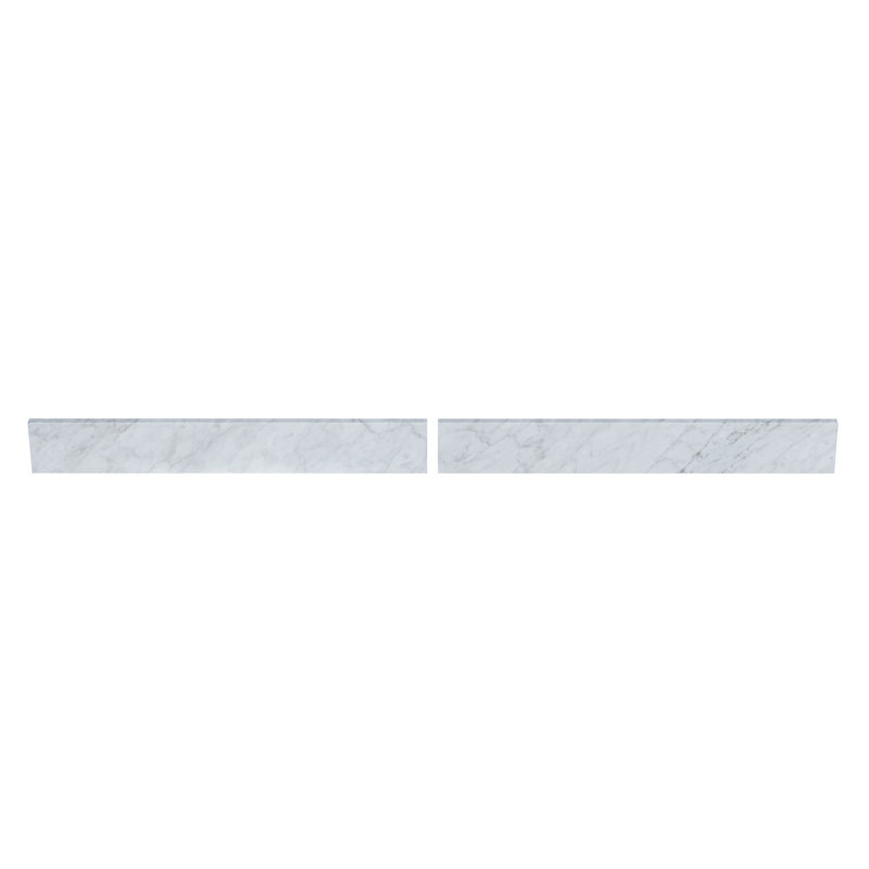 72 in. W Engineered White Marble Backsplash (2pcs of 36in), Natural Carrara Marble