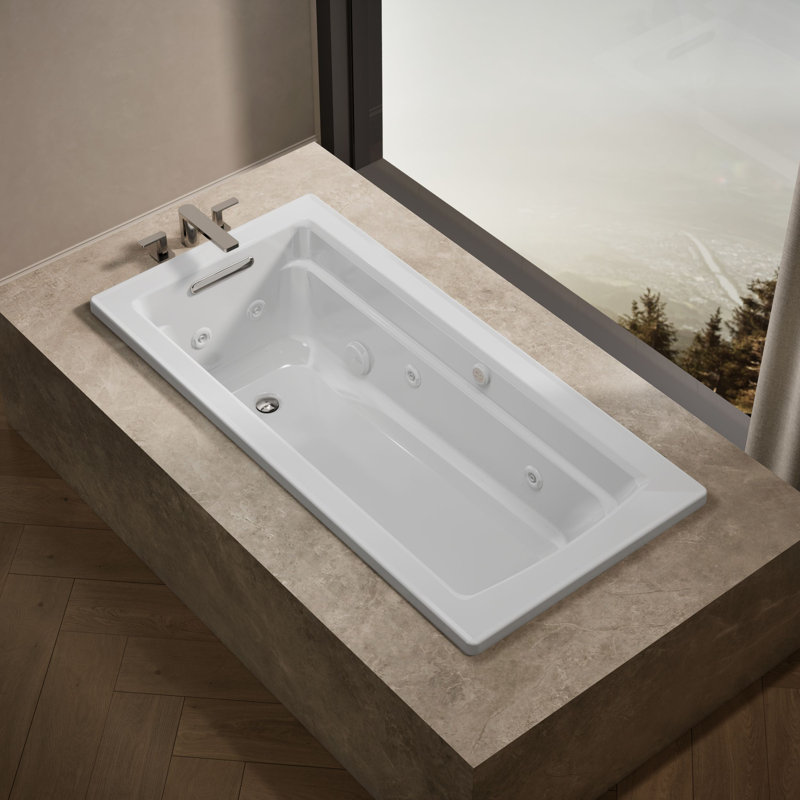 Baignoire tourbillon encastrée 66 po x 32 po Archer®, Blanc