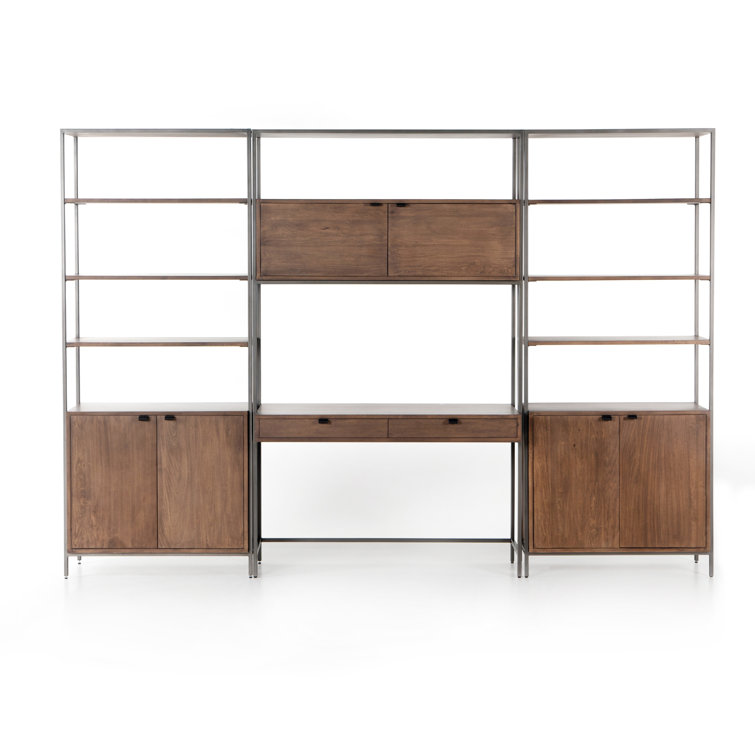 Trey 3 Piece Solid Wood Rectangular Writing Desk Office Set with Hutch