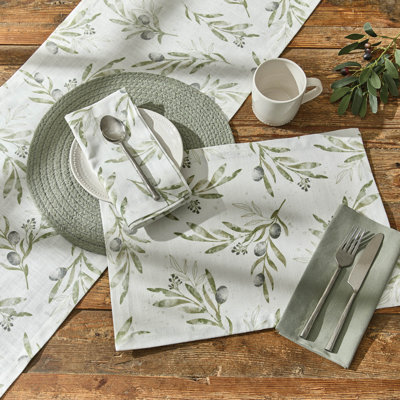  Olive Leaves Table Runner 14" X 54"