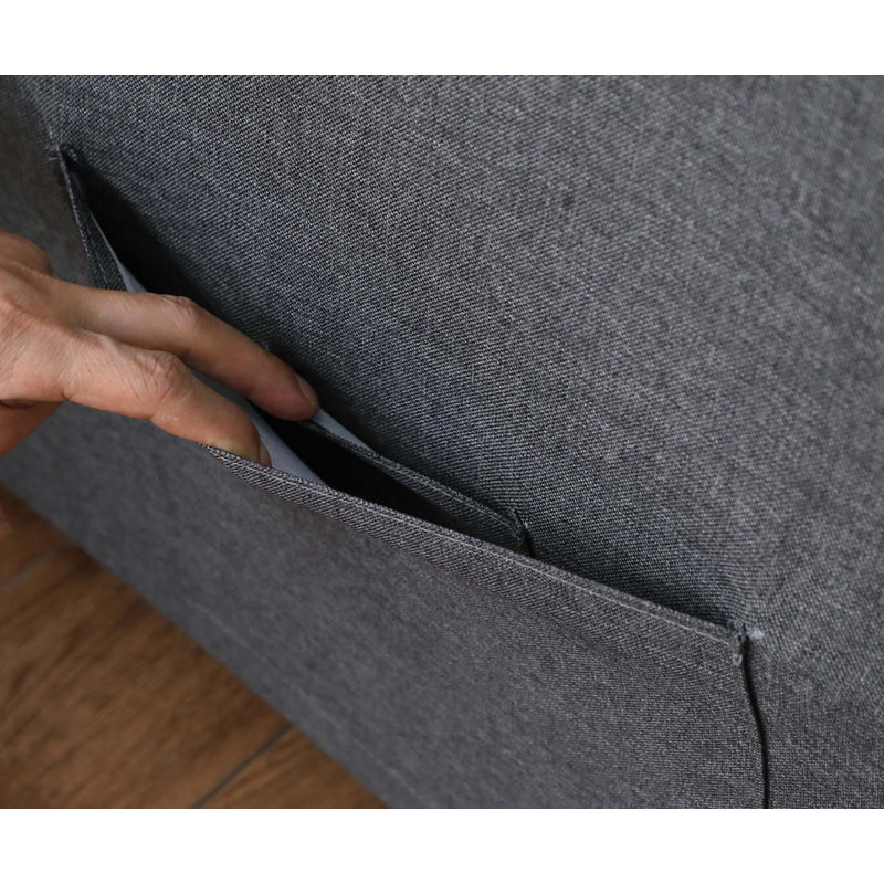 79.75"Linen Convertible Sleeper Sofa With Side Pocket