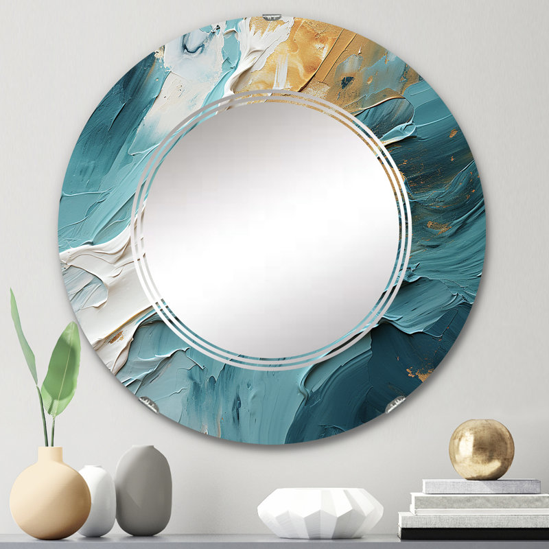 Ottovile - Miroir mural moderne rond, 24 po x 24 po