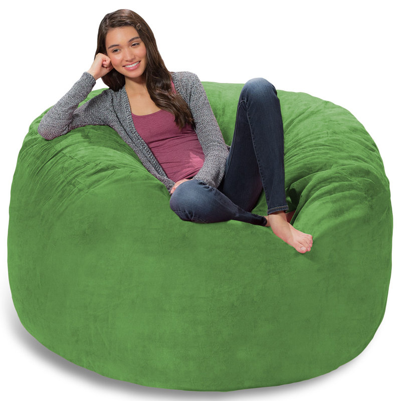 Bean Bag Chair - Shredded Memory Foam Filled Round Furniture Bean Bag Chair with Removable and Machine Washable Cover - Breton Bean Bag Sofa Lounger with Soft Micro Fiber Cover - Multiple Colors, Multiple Sizes and Fabrics