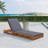 Vane Patio Acacia Wood Chaise Lounge With Adjustable Backrest & Cushion-1920831249