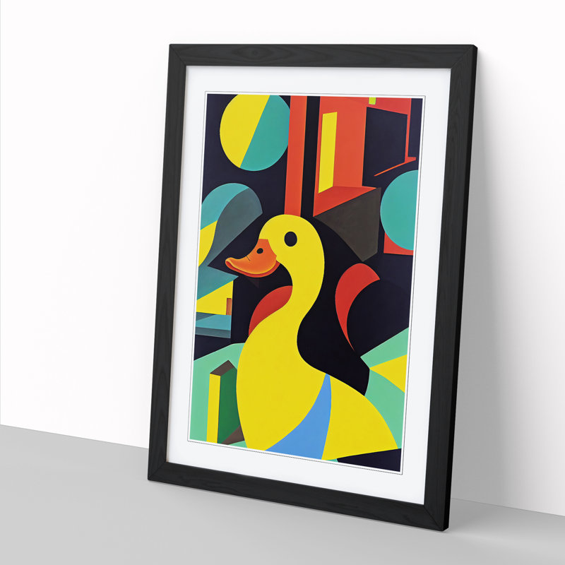 Annlynn Duck Abstract Vol.4 - Picture Frame Print, Black, 64cm H x 46cm W x 2cm D