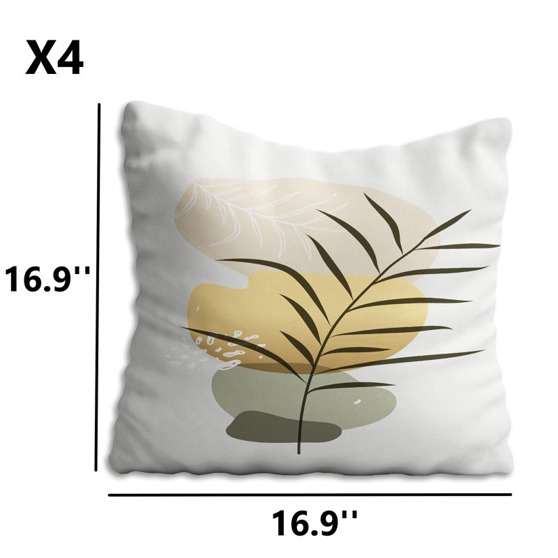 Ensemble de housse de coussin lavable et repassable 4 pièces