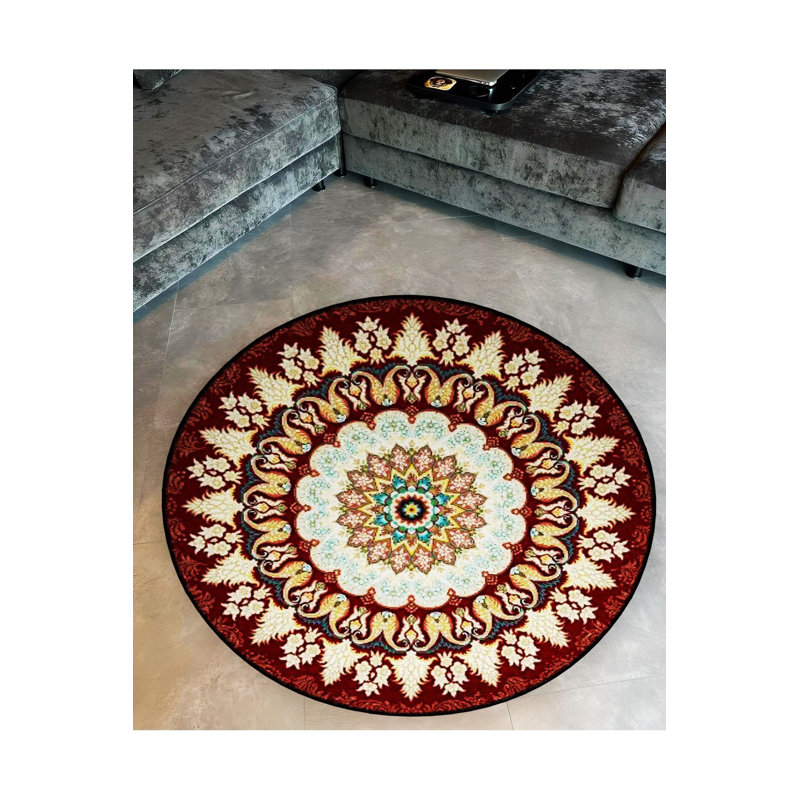 Tapis rond lavable à la machine, Sous-tapis rond 3 pi 3 po inclus