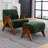 Chenille Upholstered Armchair With Matching Ottoman-1765337429