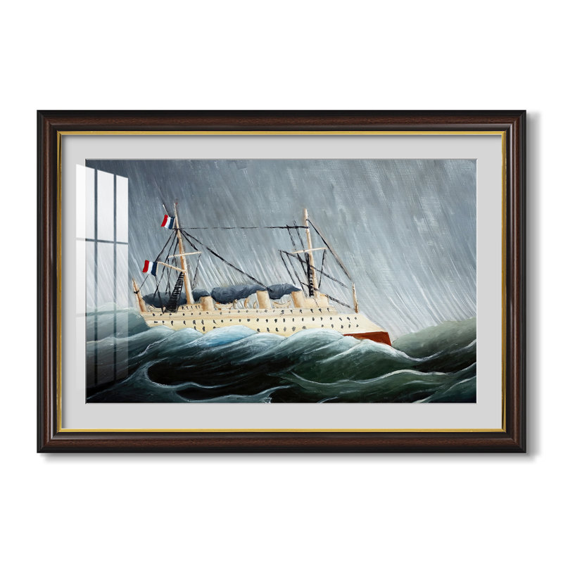 Un bateau dans une tempête (Navire dans la tempête), v. 1899-Henri Rousseau-Impression encadrée personnalisée