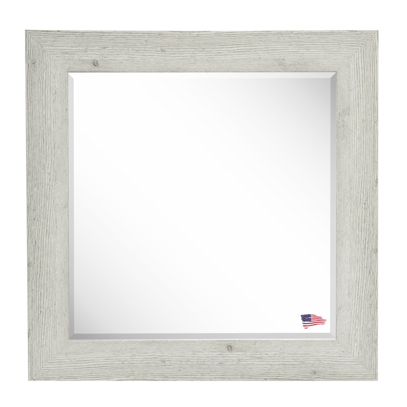 Solid Wood Flat Wall Mirror, 35.5" H x 35.5" W