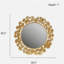 Gold Gingko Leaf Round Wall Mirror 30.5"