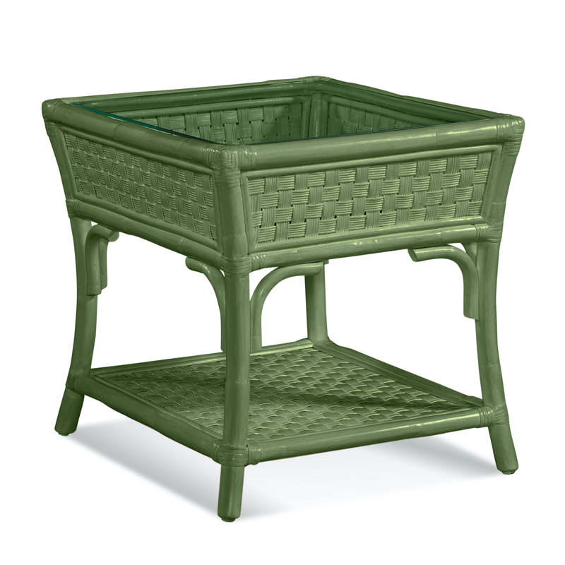 Boca Glass End Table, Celery