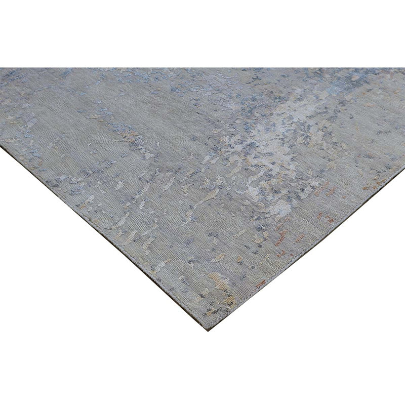 One-of-a-Kind High-Quality Hand-Knotted Gray/Light Blue Area Rug