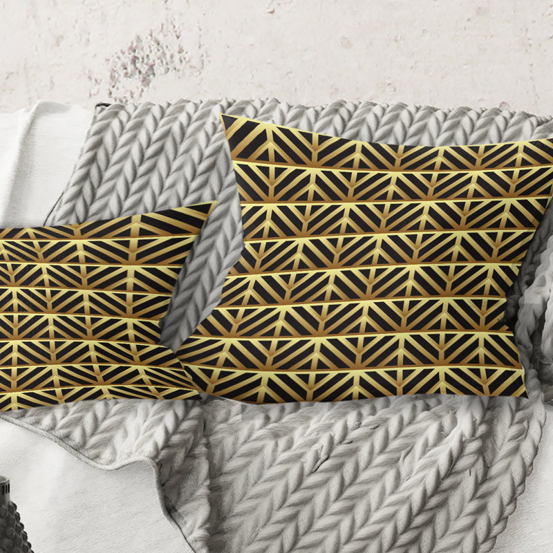 Coussin Golden Luxury GeometricsXIV - Mid-Century Modern, 16 po x 1 po